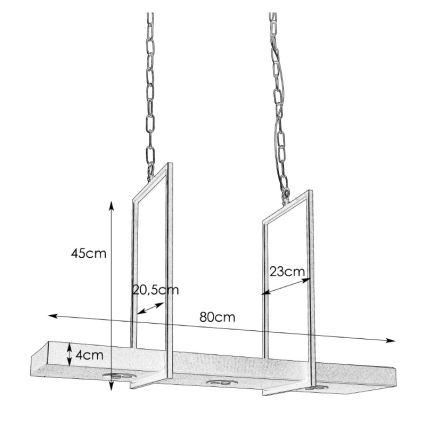 Markslöjd 105780 - Suspension sur chaine à intensité variable TRAY 3xLED/3W/230V noir