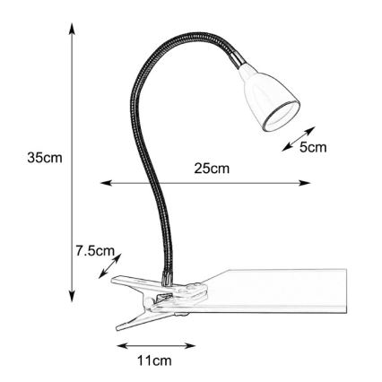 Markslöjd 106092 - Lampe de table à pince LED TULIP LED/3W/230V noir