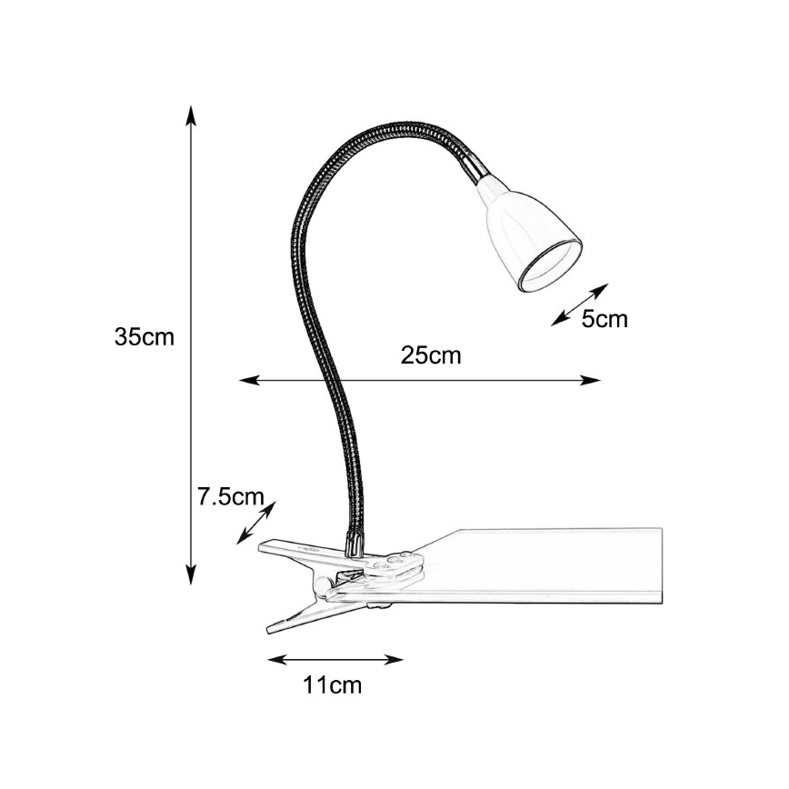 Markslöjd 106092 - Lampe de table à pince LED TULIP LED/3W/230V noir