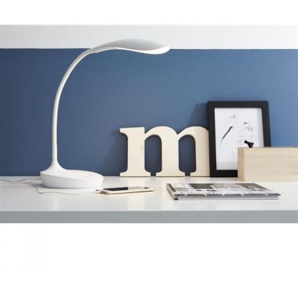 Markslöjd 106093 - Lampe de table LED dimmable avec USB SWAN LED/4,6W/230V