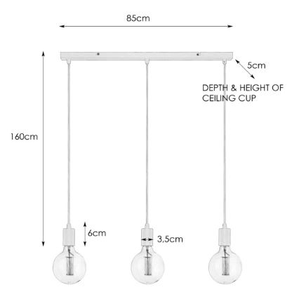 Markslöjd 106335 - Suspension fil SKY 3xE27/60W/230V