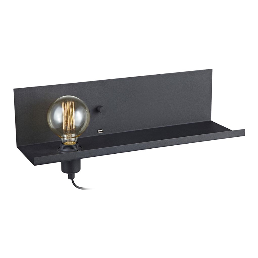 Sans Marque Applique Mural interieur Led avec port USB- Rond - Noir - 30 X  26 Cm à prix pas cher