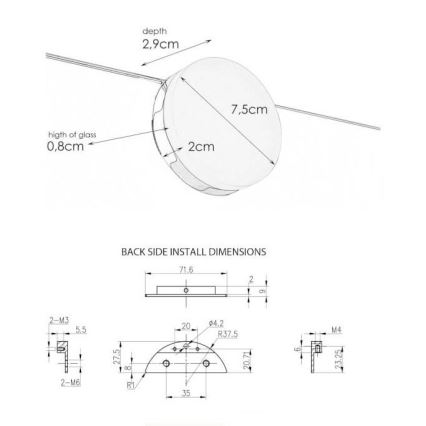 Markslöjd 106580 - Luminaire LED de salle de bain AJACCIO LED/4W/230V IP44