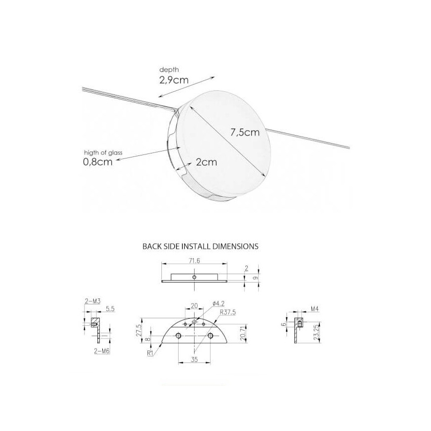 Markslöjd 106580 - Luminaire LED de salle de bain AJACCIO LED/4W/230V IP44