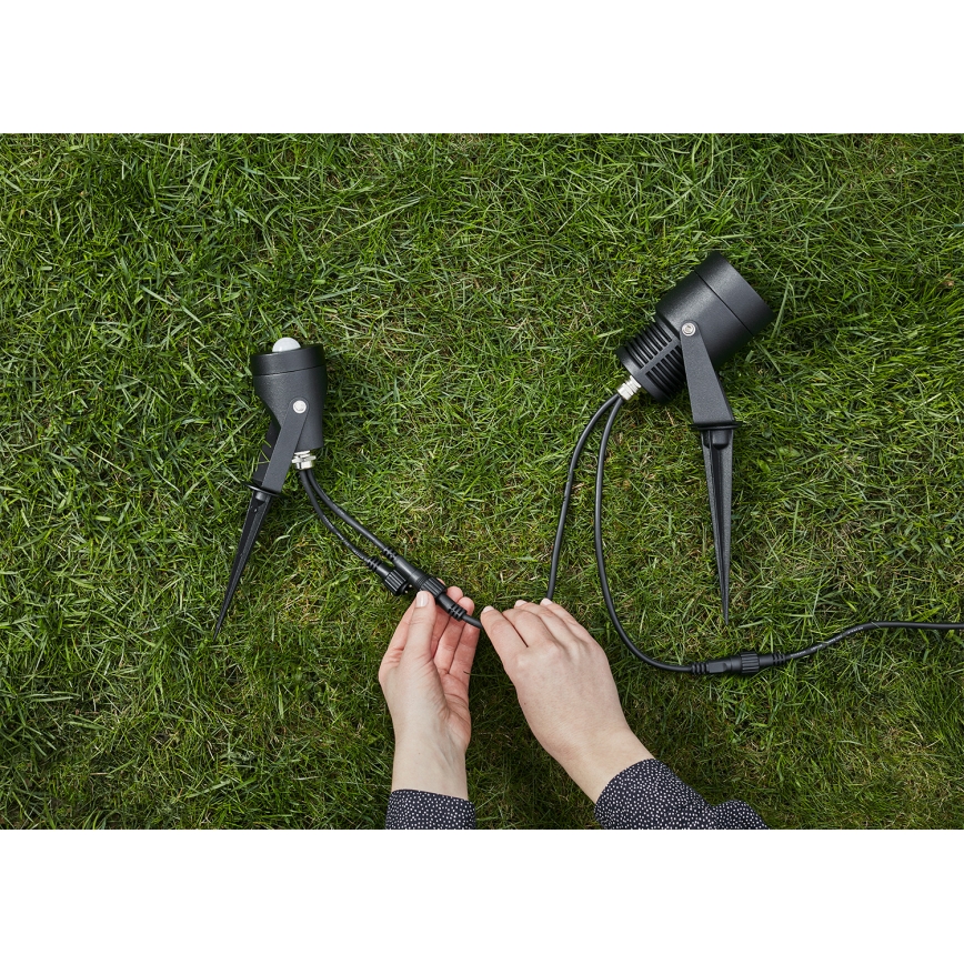 Markslöjd 106940 - Détecteur de mouvement PIR et capteur crépusculaire pour extérieur GARDEN24 IP44, noir