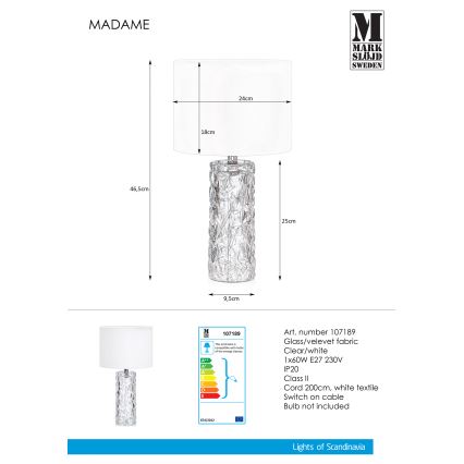 Markslöjd 107189 - Lampe de table MADAME 1xE27/40W/230V