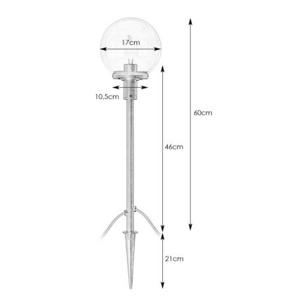 Markslöjd 107283 - Lampe d'extérieur GARDEN24 LED/3W/24V 60 cm IP44 noire/transparente