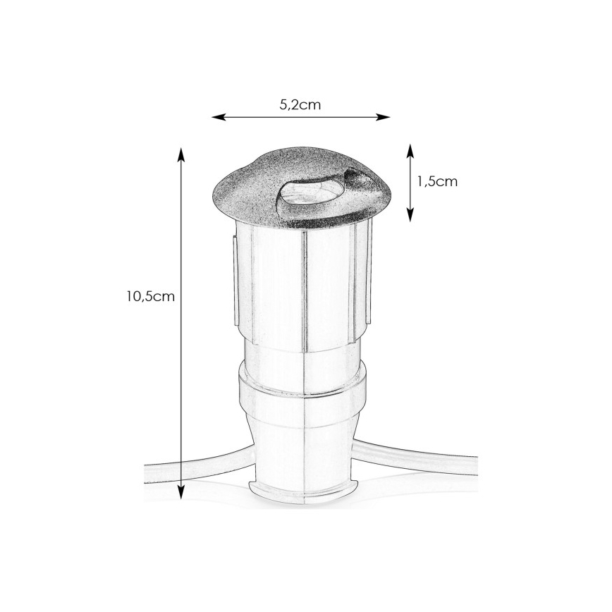 Markslöjd 107289 - Luminaire encastré d'extérieur LED GARDEN24 LED/0,8W/24V IP44 noir