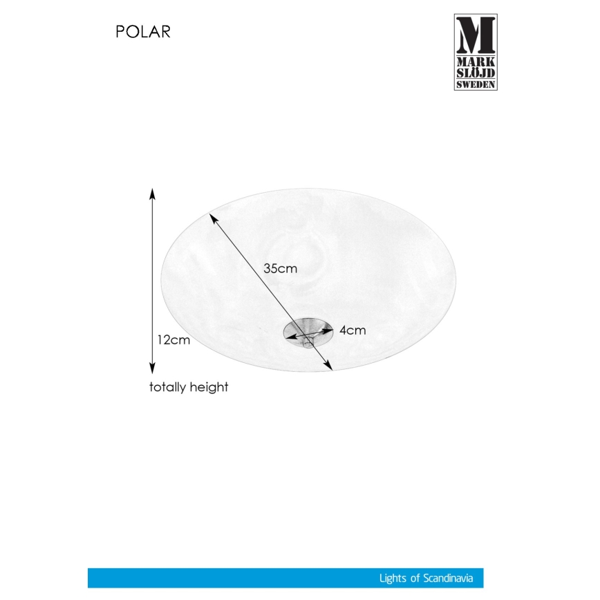 Markslöjd 107360 - Plafonnier POLAR 2xE14/40W/230V d. 35 cm