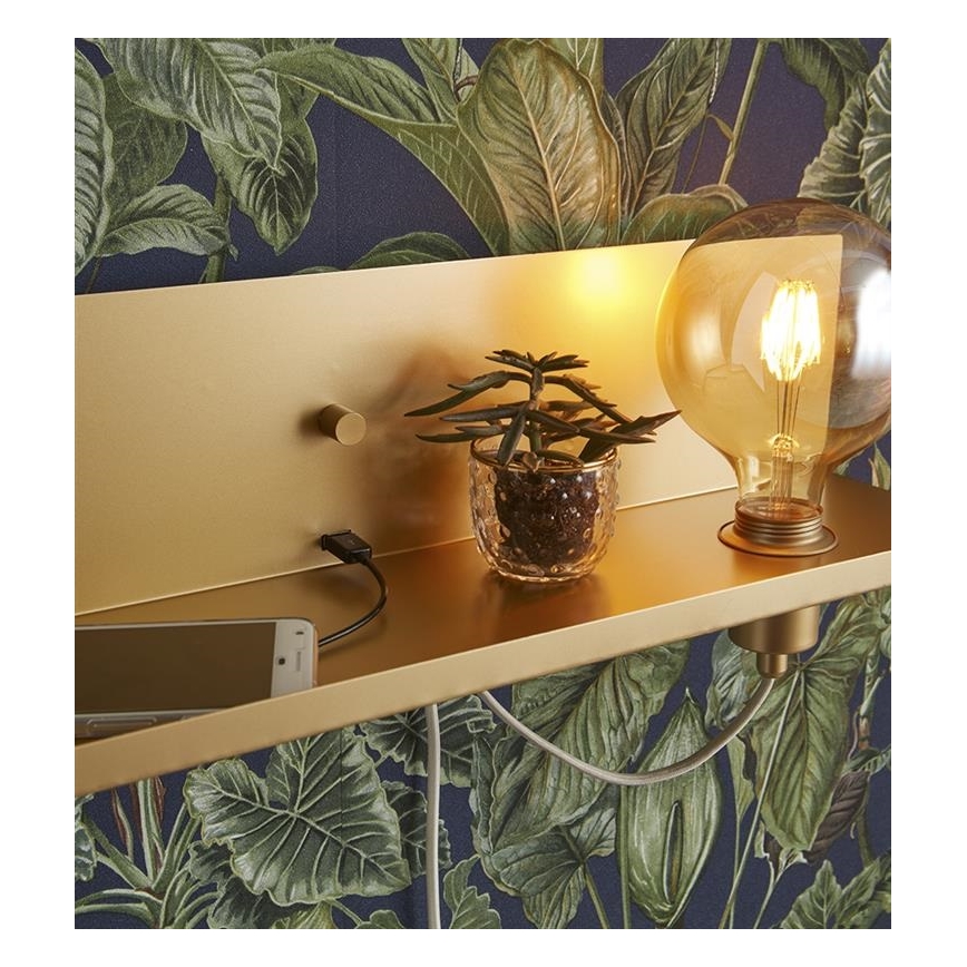 Markslöjd 107791 - Applique murale dimmable avec USB MULTI 1xE27/60W/230V