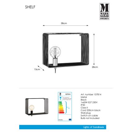 Markslöjd 107814 - Applique murale SHELF 1xE27/60W/230V