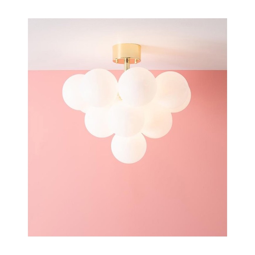 Markslöjd 107912 - Lustre plafonnier MERLOT à montage en surface, 13×G9/20W/230V, Ø 56 cm, blanc/doré