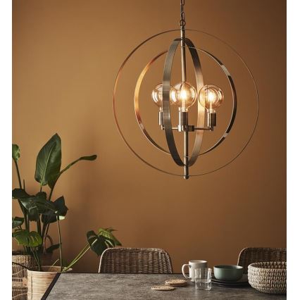 Markslöjd 107941 - Suspension avec chaîne ORBIT 3xE27/60W/230V