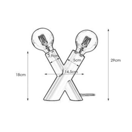 Markslöjd 108052 - Lampe de table SIMUL 1xE27/40W + 1xE14/40W/230V noir