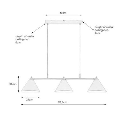 Markslöjd 108075 - Suspension filaire KLINT 3xE14/40W/230V blanc