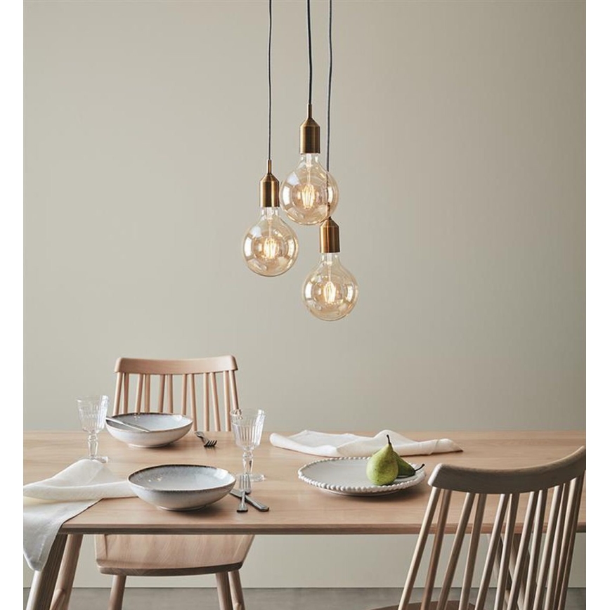 Markslöjd 108099 - Suspension filaire BRONX 3xE27/60W/230V bronze