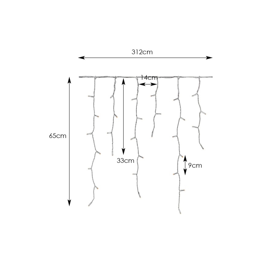 Markslöjd 108179 - Rideau LED de Noël d'extérieur GARDEN24 160xLED/9,6W/24V 3,1m blanc chaud
