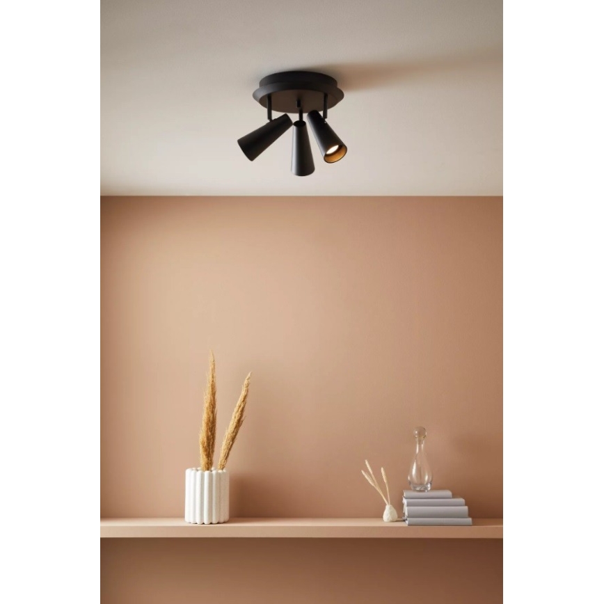 Markslöjd 108204 - Spot CREST 3xGU10/7W/230V noir