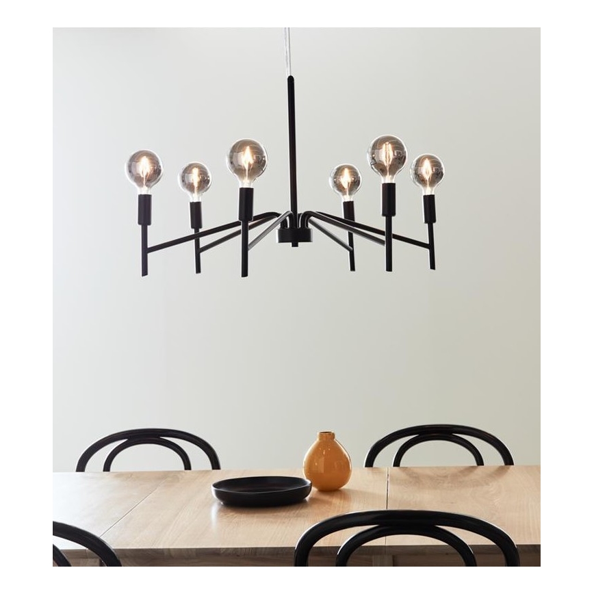 Markslöjd 108209 - Suspension filaire MONARCH 6xE14/18W/230V noire