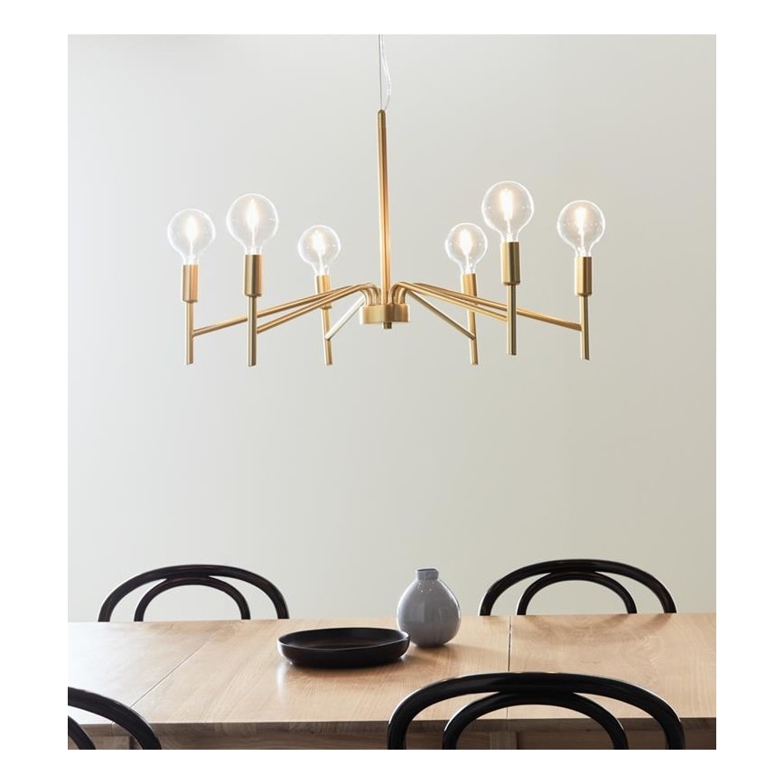 Markslöjd 108210 - Suspension filaire MONARCH 6xE14/18W/230V dorée