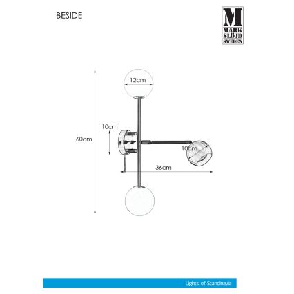 Markslöjd 108256 - Applique murale BESIDE 2xG9/20W/230V + 1xGU10/7W/230V chrome mat