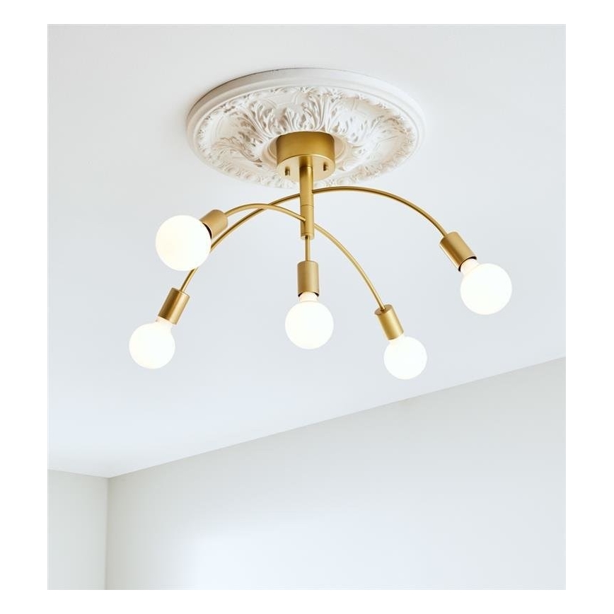 Markslöjd 108285 - Lustre monté en surface CYGNUS 5xE27/40W/230V doré