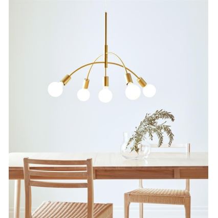 Markslöjd 108287 - Suspension filaire CYGNUS 5xE27/40W/230V dorée