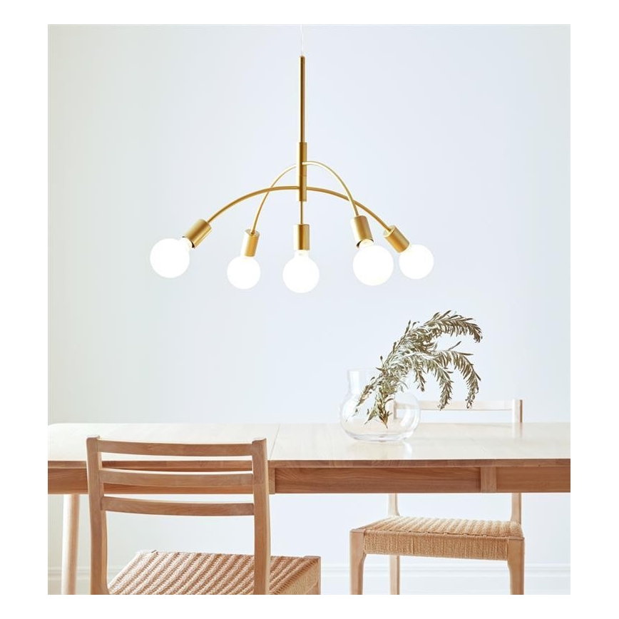 Markslöjd 108287 - Suspension filaire CYGNUS 5xE27/40W/230V dorée