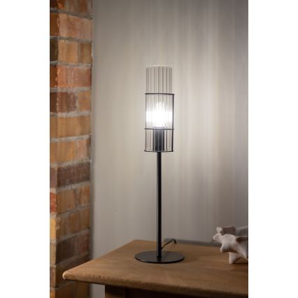 Markslöjd 108555 - Lampe de table TUBO 1xE14/40W/230V 50 cm noir/clear