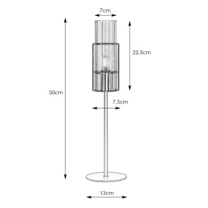 Markslöjd 108555 - Lampe de table TUBO 1xE14/40W/230V 50 cm noir/clear