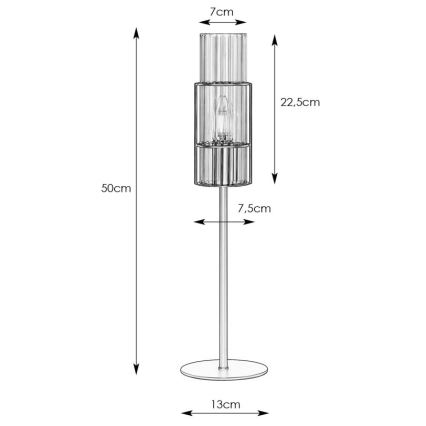 Markslöjd 108557 - Lampe de table TUBO 1xE14/40W/230V 50 cm chrome brillant/clear