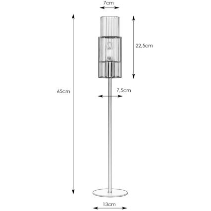 Markslöjd 108558 - Lampe de table TUBO 1xE14/40W/230V 65 cm chrome brillant/clear