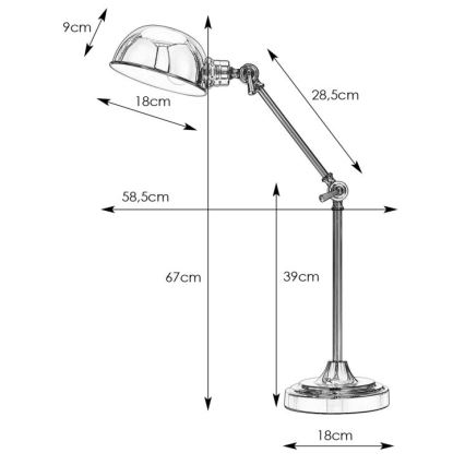 Markslöjd 108584 - Lampe de table PORTLAND 1xE27/40W/230V noir