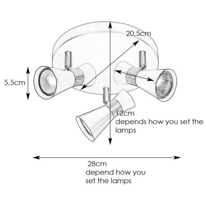 Markslöjd 108628 - Spot FOLIE 3xGU10/7W/230V blanc/chrome mat