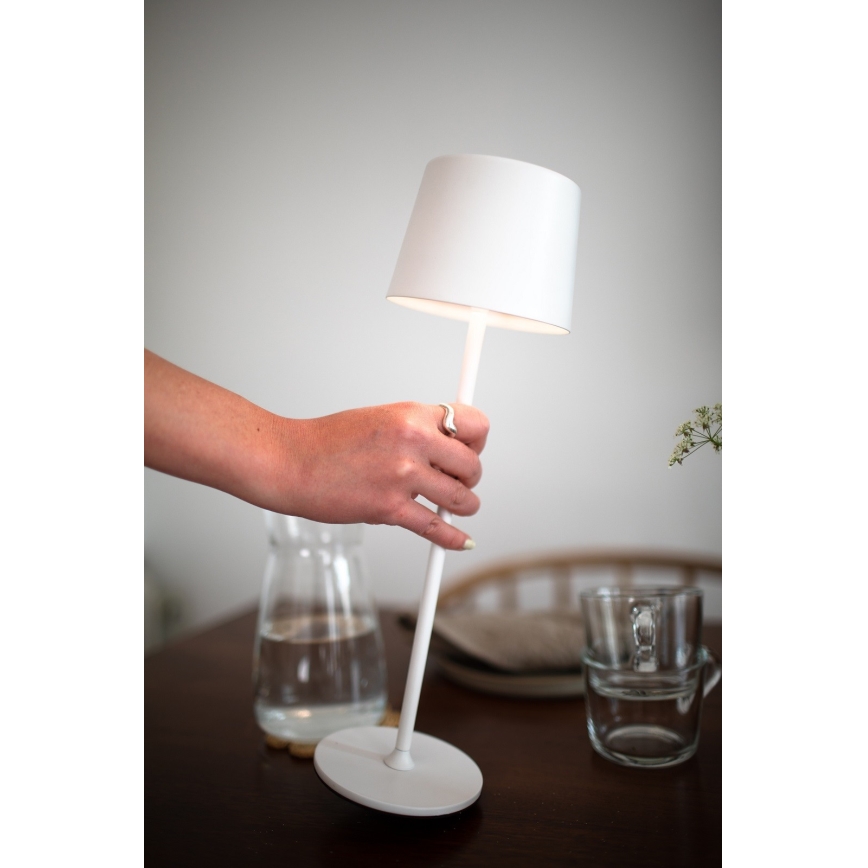 Markslöjd 108654 - Lampe à intensité variable rechargeable FIORE LED/2W/5V IP44 38 cm blanc