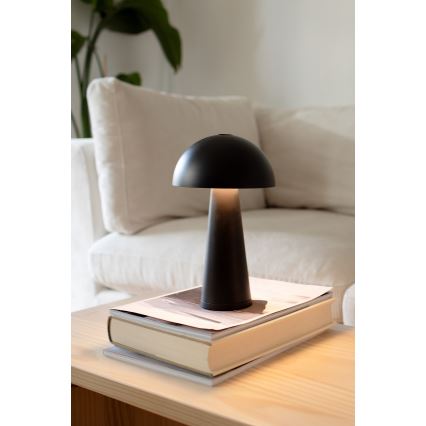 Markslöjd 108655 - Lampe de table LED rechargeable dimmable FUNGI LED/1,5 W/5 V 2000 mAh IP44 noire