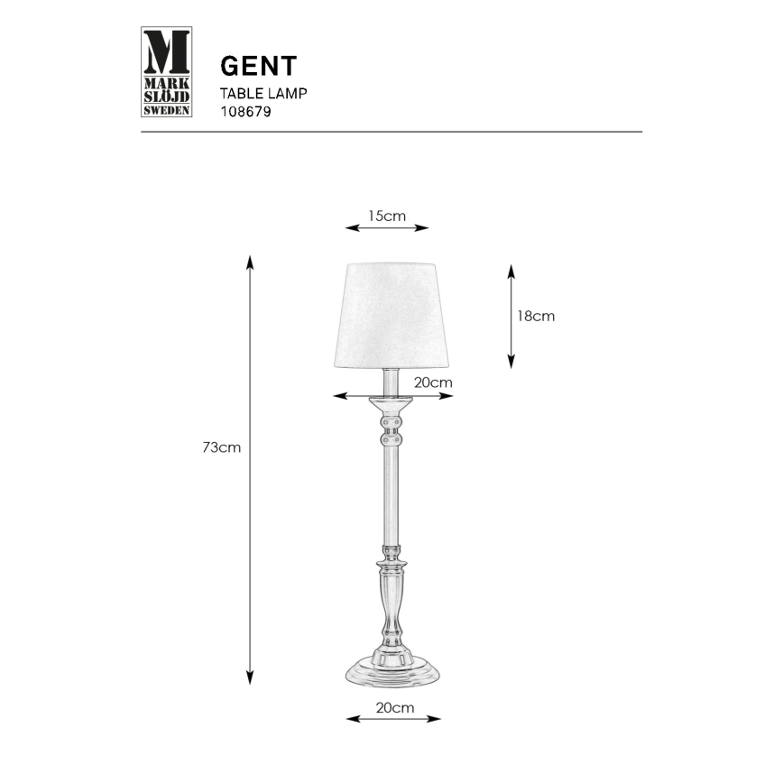 Markslöjd 108679 - Lampe de table GENT 1xE27/40W/230V laiton/noir/blanc