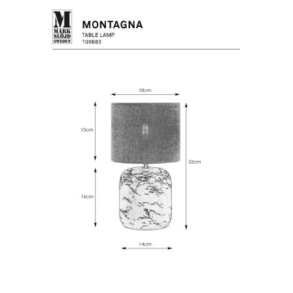 Markslöjd 108683 - Lampe de table MONTAGNA 1xE14/40W/230V 32 cm beige/noir