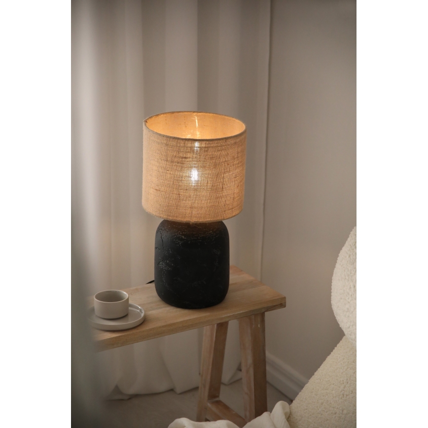 Markslöjd 108684 - Lampe de table MONTAGNA 1xE14/40W/230V 45 cm beige/noir