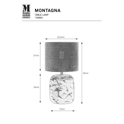 Markslöjd 108684 - Lampe de table MONTAGNA 1xE14/40W/230V 45 cm beige/noir
