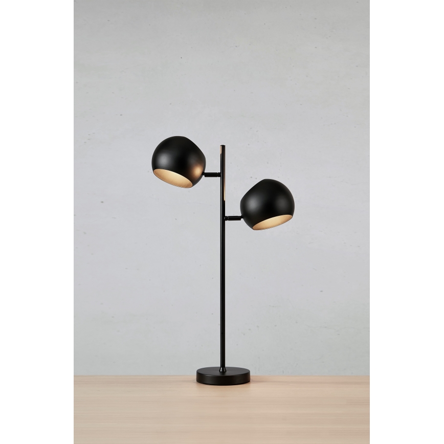 Markslöjd 108691 - Lampe de table EDGAR 2xE14/40W/230V noir