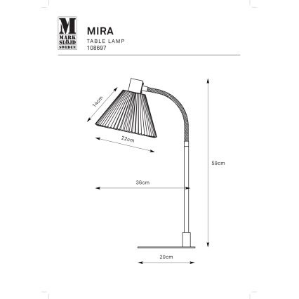 Markslöjd 108697 - Lampe de table MIRA 1xE14/40W/230V noir/blanc
