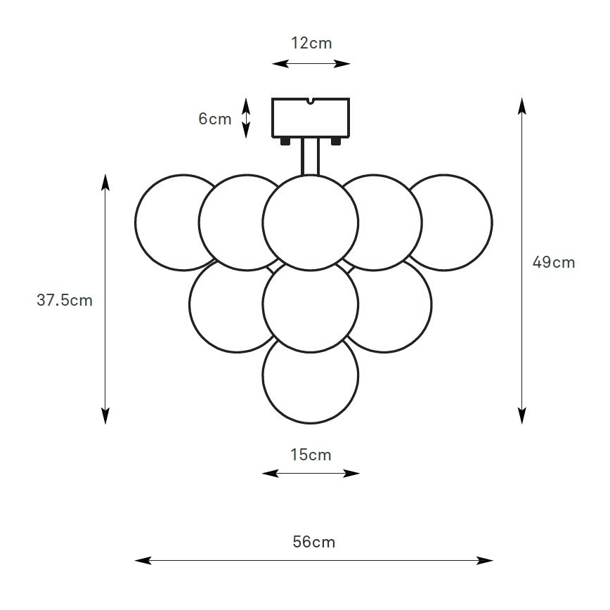 Markslöjd 108845 - Plafonnier MERLOT 13xG9/18W/230V Ø 56 cm noir/fumé