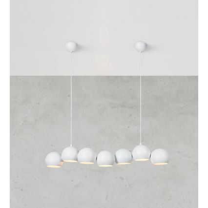 Markslöjd 108859 - Suspension filaire CUPOLO 7xE14/40W/230V blanc