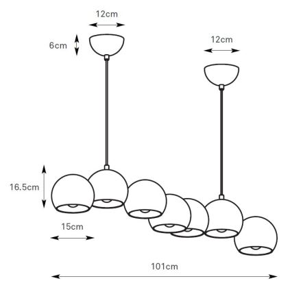 Markslöjd 108859 - Suspension filaire CUPOLO 7xE14/40W/230V blanc