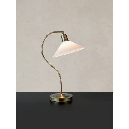 Markslöjd 108863 - Lampe de table VELA 1xE27/40W/230V laiton/blanc