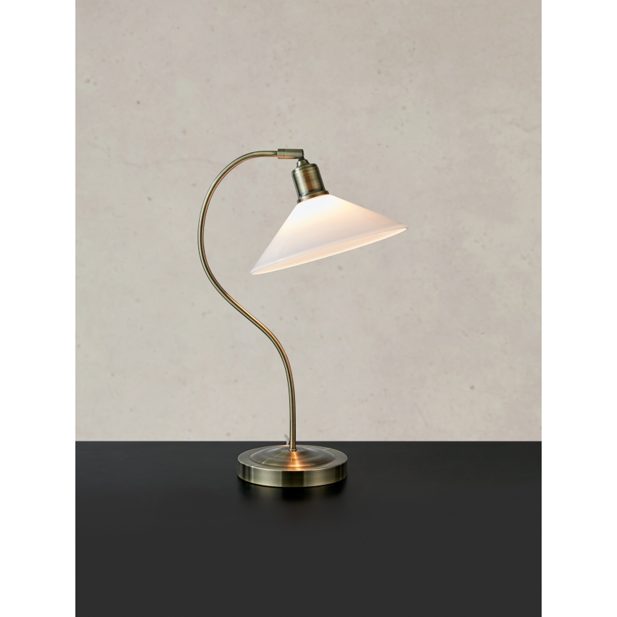 Markslöjd 108863 - Lampe de table VELA 1xE27/40W/230V laiton/blanc