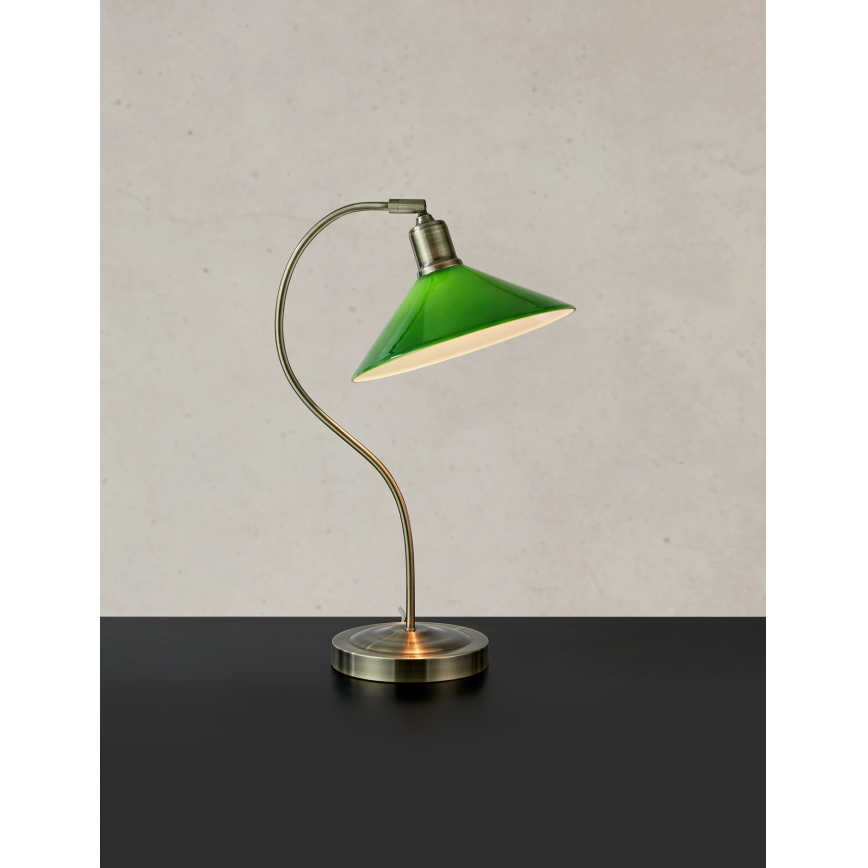 Markslöjd 108864 - Lampe de table VELA 1xE27/40W/230V laiton/vert