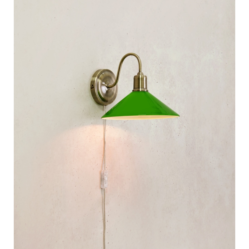 Markslöjd 108866 - Applique murale VELA 1xE27/40W/230V laiton/vert