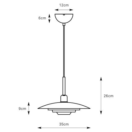 Markslöjd 108874 - Suspension à câble PINY 1xE27/60W/230V Ø 35 cm, blanche